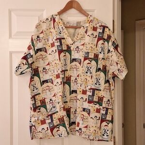 Women's Snowman scrub top 2XL